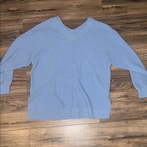 Women's Light Blue V-Neck Sweatshirt